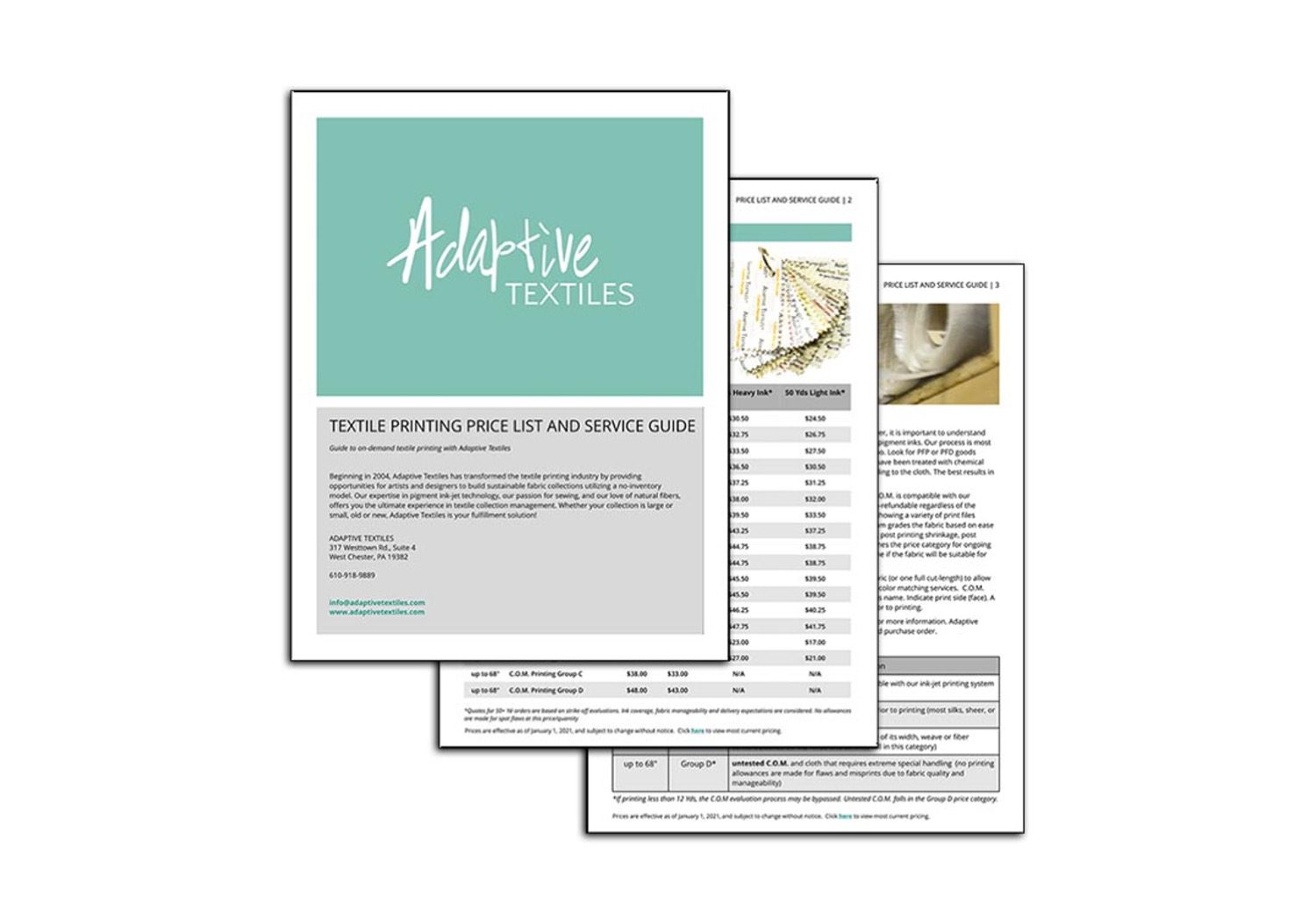 Updated Price List and Service Guide - Adaptive Textiles